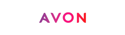 Avon logo featuring pink and red gradient text.
