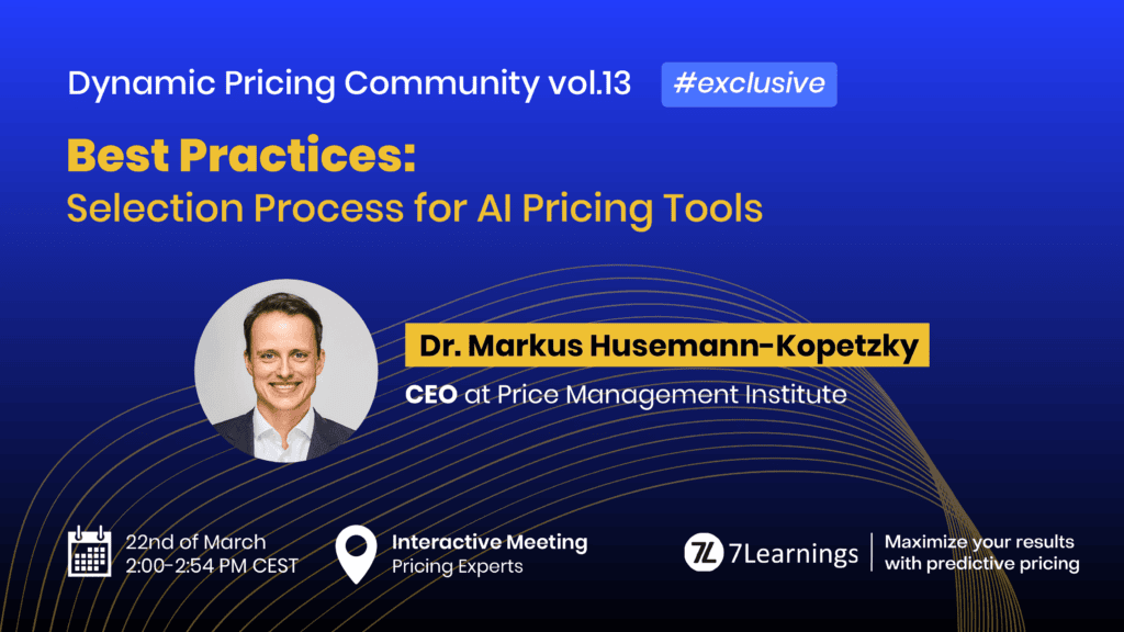Webinar on AI pricing tools selection with Dr. Markus Husemann-Kopetzky