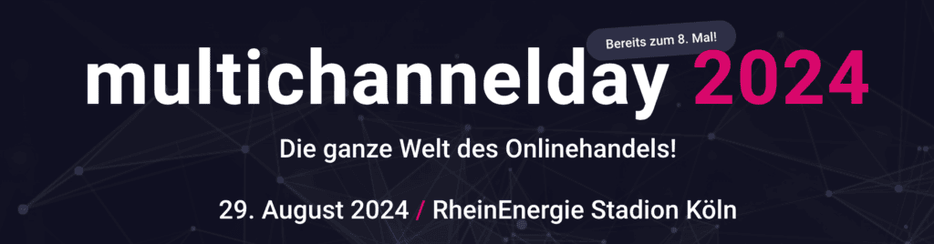 Multichannelday 2024 banner for online retail event in Cologne.