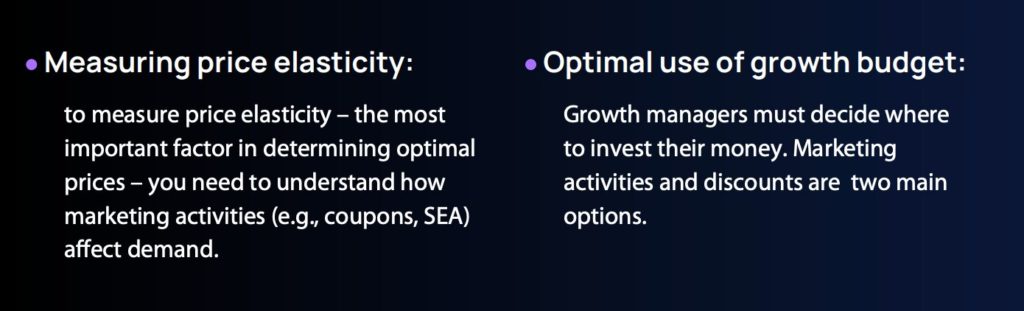 Information on measuring price elasticity and growth budget optimization.