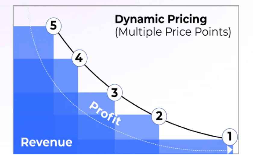 Graph illustrating dynamic pricing with multiple price points.