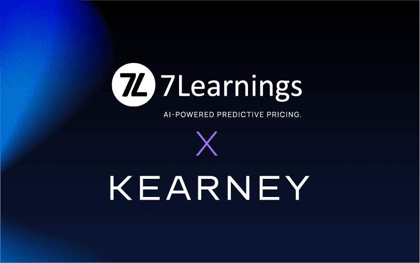 7Learnings and Kearney partnership announcement with logos.