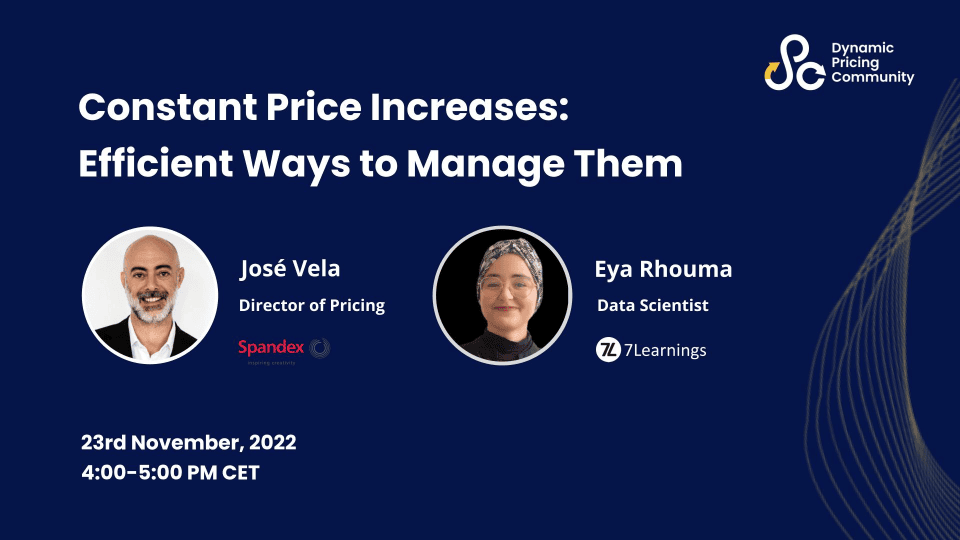 Webinar poster about efficient ways to manage price increases.