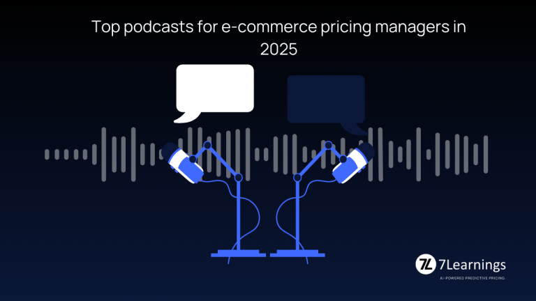 Top podcasts for e-commerce pricing managers in 2025 graphic.