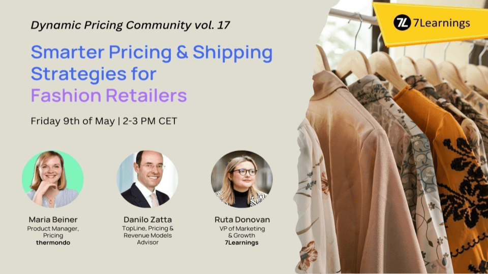 Webinar flyer for smarter pricing strategies for fashion retailers.