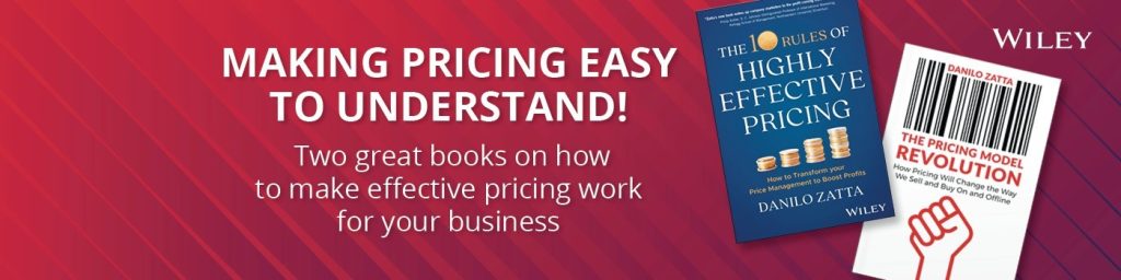 Promotional image for two books on business pricing strategies.