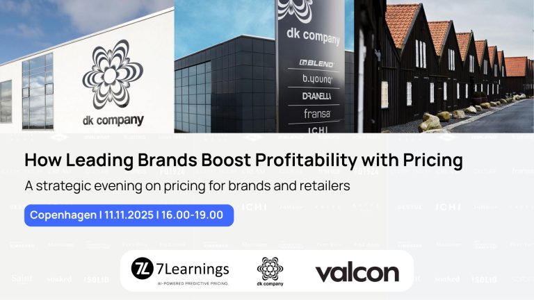 Pricing strategy seminar banner for brands and retailers in Copenhagen.