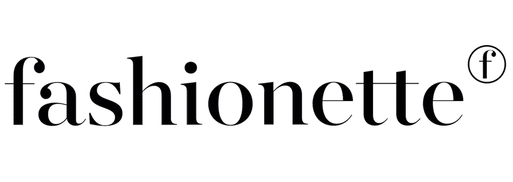 Fashionette logo in black serif font with circled f.