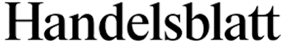 Handelsblatt newspaper logo in black serif font