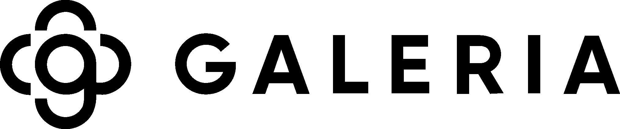 Galeria logo featuring a stylized four-loop abstract symbol.