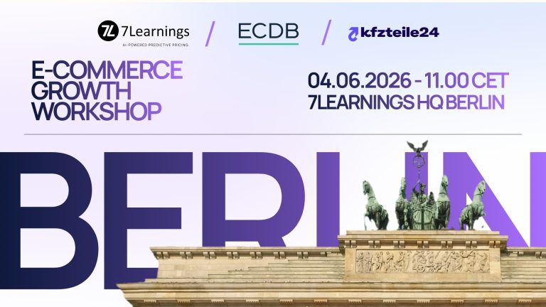 E-commerce Growth Workshop poster featuring Berlin's Brandenburg Gate.