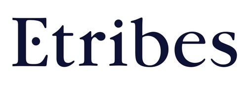 Dark blue serif text spelling Etribes on white background
