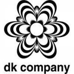 DK Company logo with stylized black and white flower.