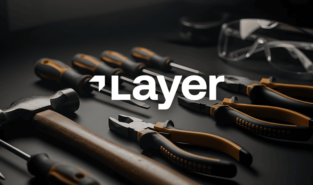 Professional tools on a dark background with Layer logo.
