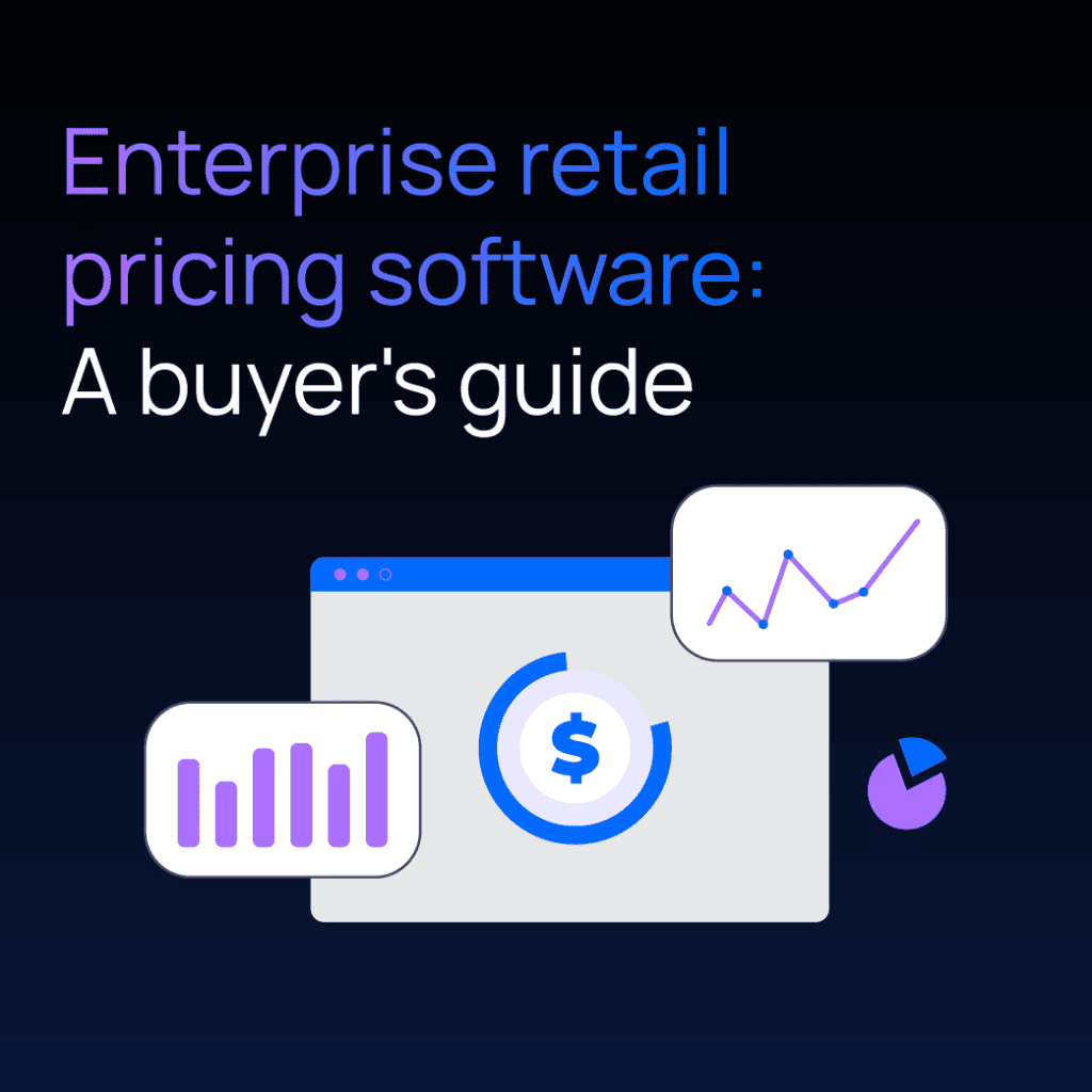 Graphic for enterprise retail pricing software buyer's guide with charts.