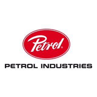 Petrol Industries logo with red oval and black text.