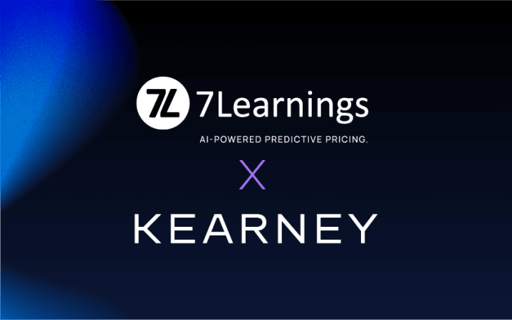 7Learnings and Kearney partnership announcement with logos.
